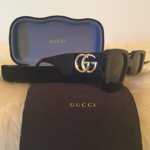 Gucci GG0956S Black Logo Square Sunglasses